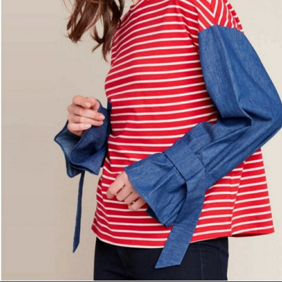 Threadzwear Tops - 40996 Denim Sleeve Top